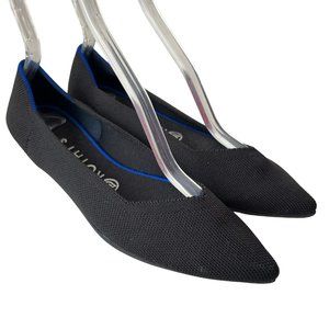 Rothys flats solid black pointed toe pointy slip on shoes The Point